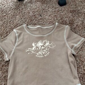 SHEIN Tan Angel Baby Kids Tee